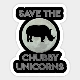 Save The Chubby Unicorns T-Shirt Fat Unicorn Gift Sticker